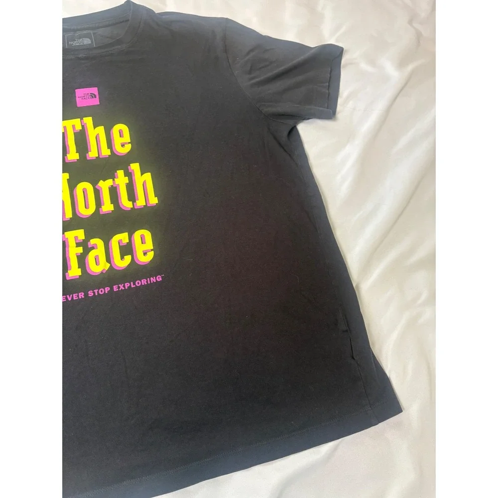 The North Face Graphic T-Shirt Mens L Black Excellent Short Sleeve Cotton Tee